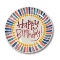 Load image into Gallery viewer, Colorful candles on plate with 'Happy Birthday!' text on a white background
