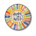 Load image into Gallery viewer, Colorful candles on a plate with 'make a wish!' text on a white background
