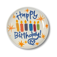 Load image into Gallery viewer, Round plate with 'Happy Birthday!' text and colorful candles on a white background 
